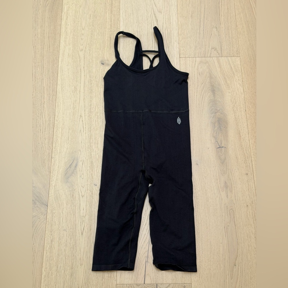 Free People Black Athletic Tank Jumpsuit/Onesie